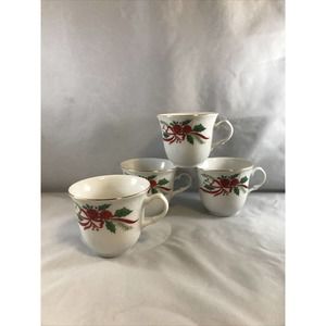 Set of 4 Baum Bros. Thun Czech Christmas Coffee Cups E3-2